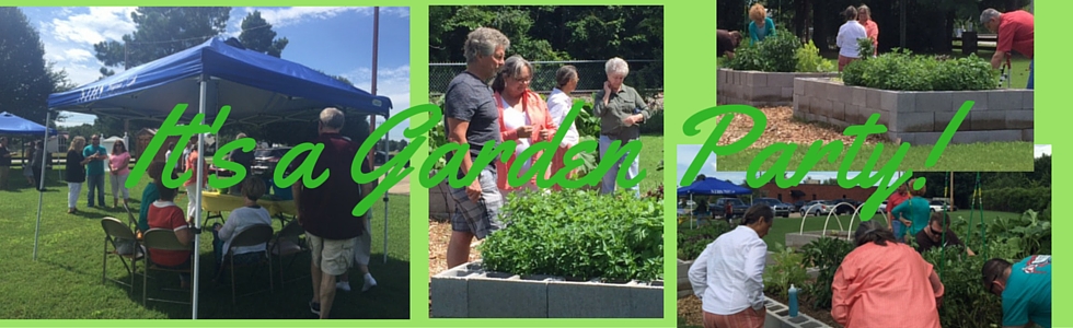 Pictures of community members in the Community Garden