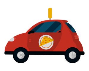 Pizza delivery car